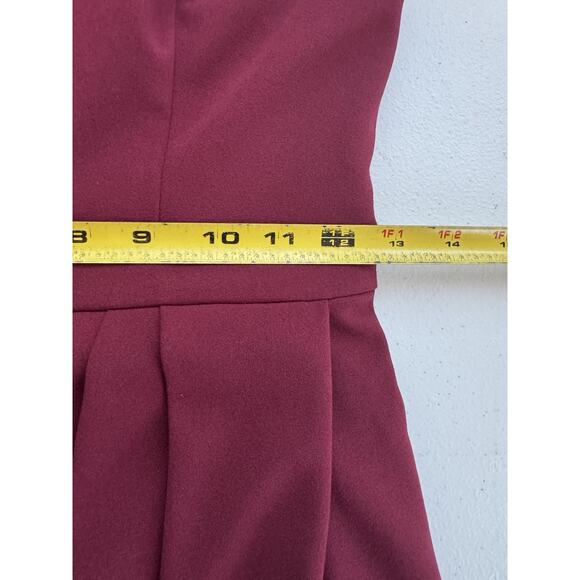 BHLDN Dress Size 0 Maroon Midi Ruched Spaghetti Strap Bridesmaid Wedding Hoco - Picture 8 of 11